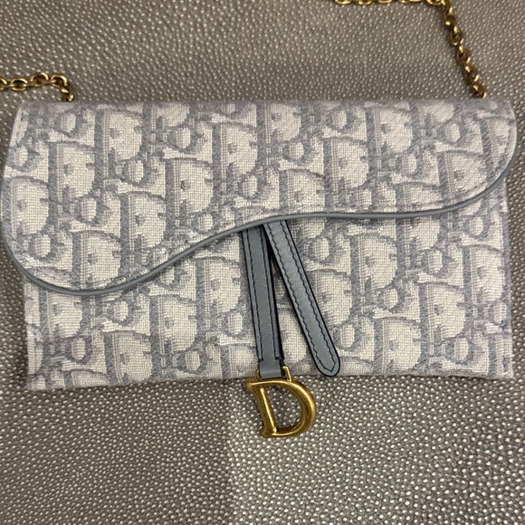 Dior Blue and White Monogram Clutch - Picture 1 of 8